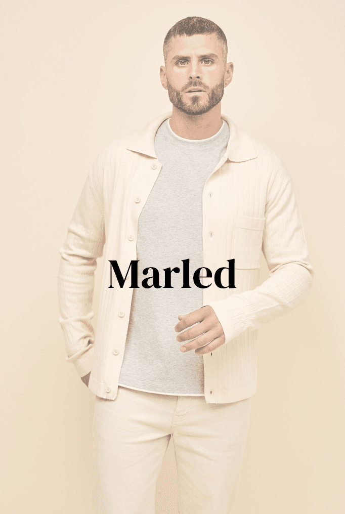 Marled Men's campaign image featuring a ribbed knit shirt-jacket