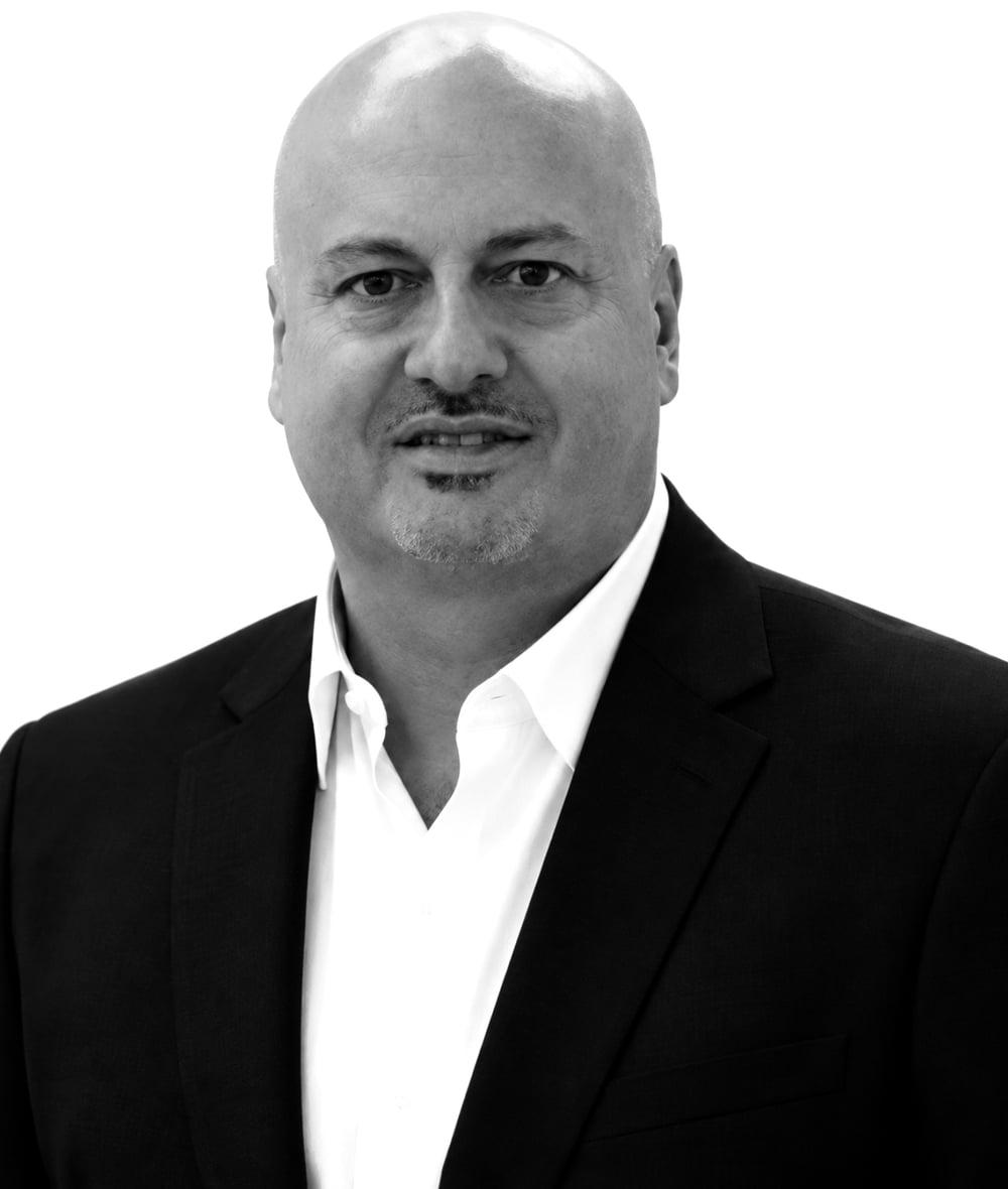 Black-and-white portrait of Jeff Sherman, President of Sales and Production